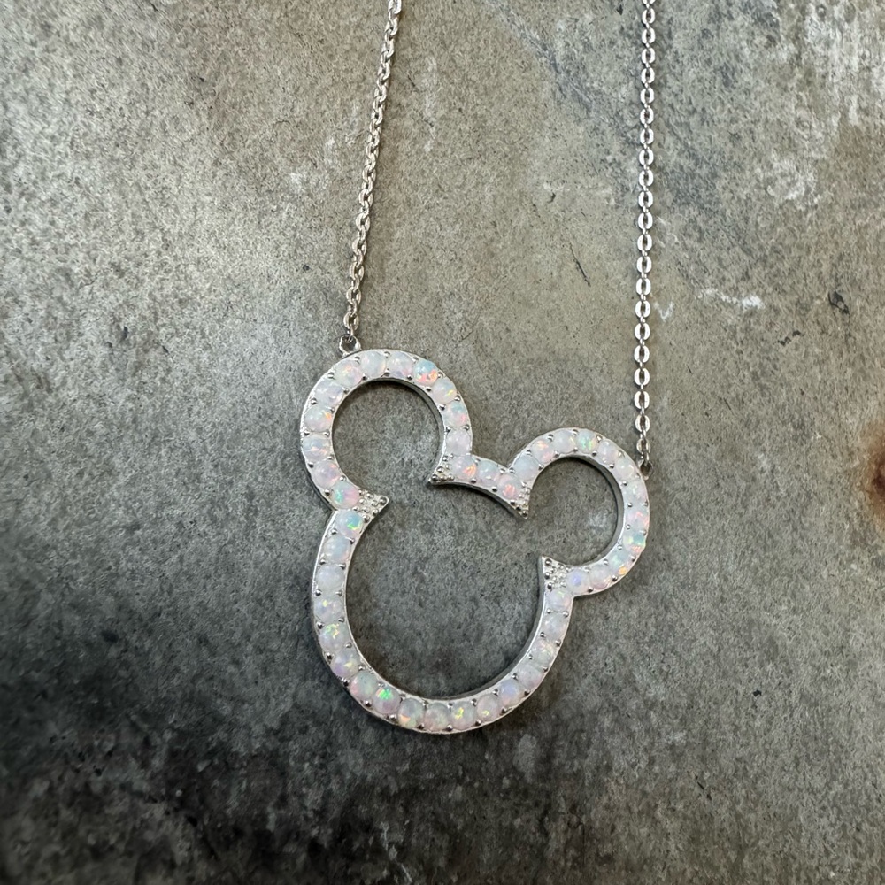 Disney Rebecca Hook Necklace - Mickey Mouse Opal - Silver